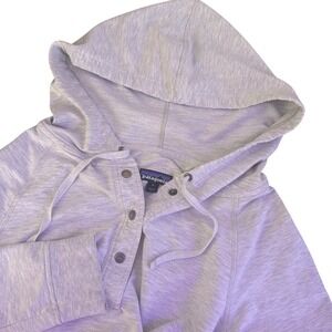 Patagonia Womens M Organic Cotton‎ Necessity Hooded Pullover Henley Terry Gray